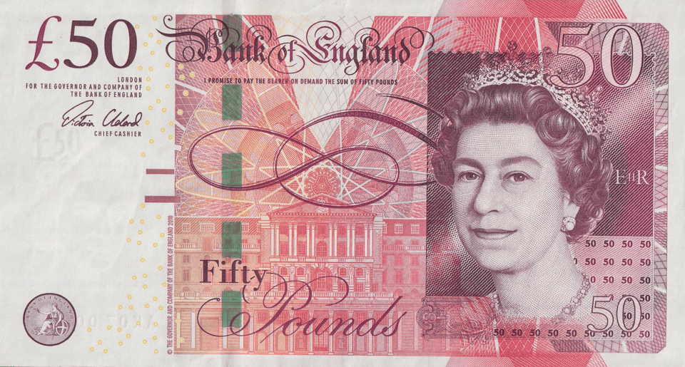 FIFTY POUNDS BANKNOTE CLELAND REF £50-28 ( AUNC ) - £50 - Cambridgeshire Coins