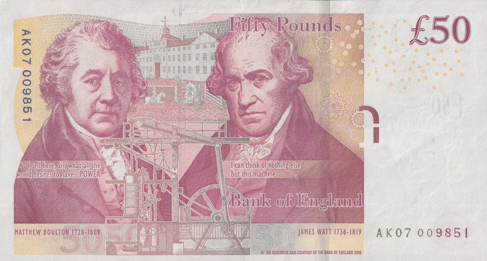 FIFTY POUNDS BANKNOTE CLELAND REF £50-28 ( AUNC ) - £50 - Cambridgeshire Coins