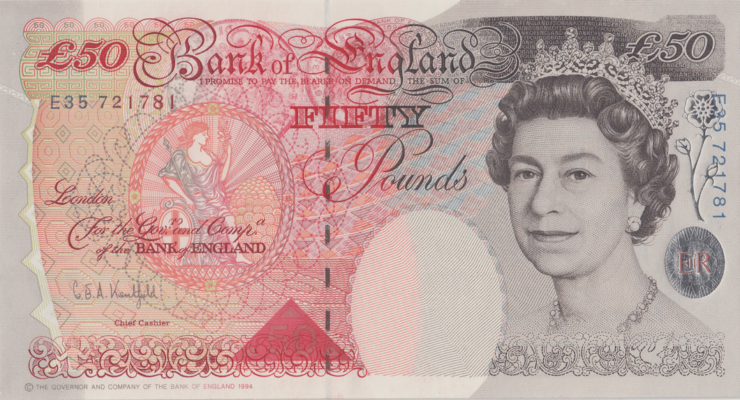 FIFTY POUNDS BANKNOTE KENTFIELD REF £50 - 12 - £50 - Cambridgeshire Coins