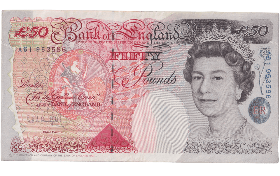 FIFTY POUNDS BANKNOTE KENTFIELD REF £50 - 15 - £50 - Cambridgeshire Coins