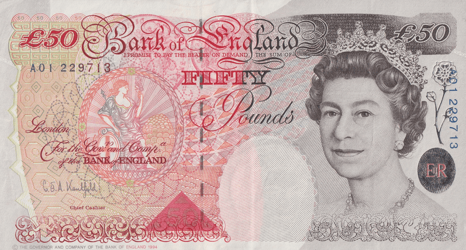 FIFTY POUNDS BANKNOTE KENTFIELD REF £50-31 ( AUNC ) - £50 - Cambridgeshire Coins