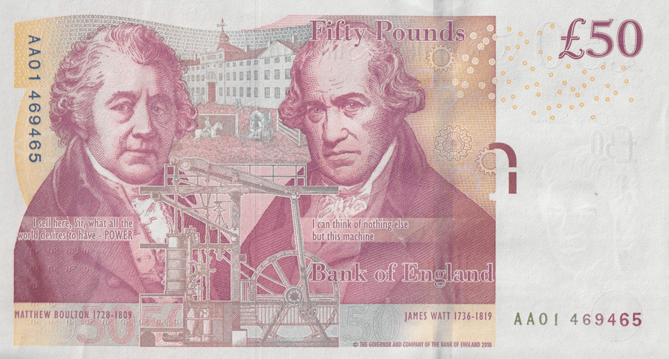 FIFTY POUNDS BANKNOTE SALMON AA01 REF £50-26 ( UNC ) - £50 - Cambridgeshire Coins