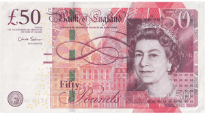 FIFTY POUNDS BANKNOTE SALMON REF £50 - 22 - £50 - Cambridgeshire Coins