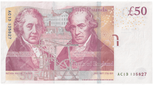 FIFTY POUNDS BANKNOTE SALMON REF £50 - 22 - £50 - Cambridgeshire Coins