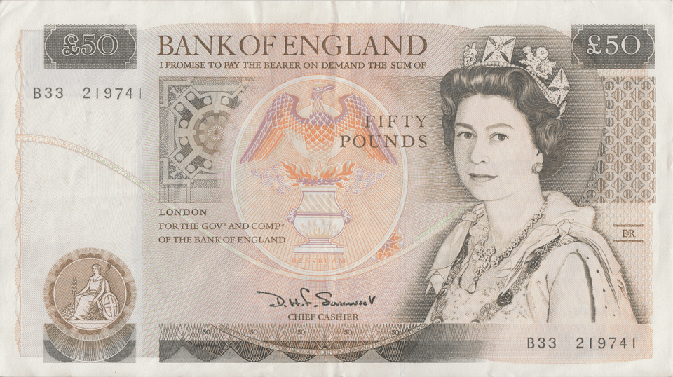 FIFTY POUNDS BANKNOTE SOMERSET REF £50 - 12 - £50 - Cambridgeshire Coins