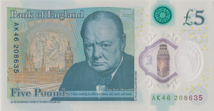 FIVE POUNDS BANKNOTE CLELAND REF £5 - 123 - £5 BANKNOTES - Cambridgeshire Coins