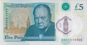 FIVE POUNDS BANKNOTE CLELAND REF £5 - 154 - £5 BANKNOTES - Cambridgeshire Coins