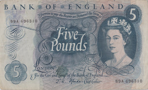 FIVE POUNDS BANKNOTE FFORDE REF £5 - 126 - £5 BANKNOTES - Cambridgeshire Coins