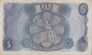 FIVE POUNDS BANKNOTE FFORDE REF £5 - 126 - £5 BANKNOTES - Cambridgeshire Coins