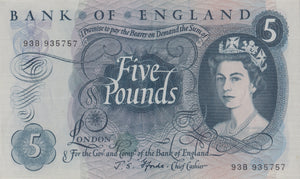 FIVE POUNDS BANKNOTE FFORDE REF £5 - 127 - £5 BANKNOTES - Cambridgeshire Coins