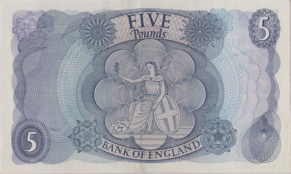 FIVE POUNDS BANKNOTE FFORDE REF £5 - 127 - £5 BANKNOTES - Cambridgeshire Coins