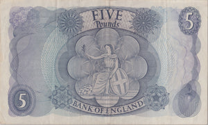 FIVE POUNDS BANKNOTE FFORDE REF £5 - 129 - £5 BANKNOTES - Cambridgeshire Coins