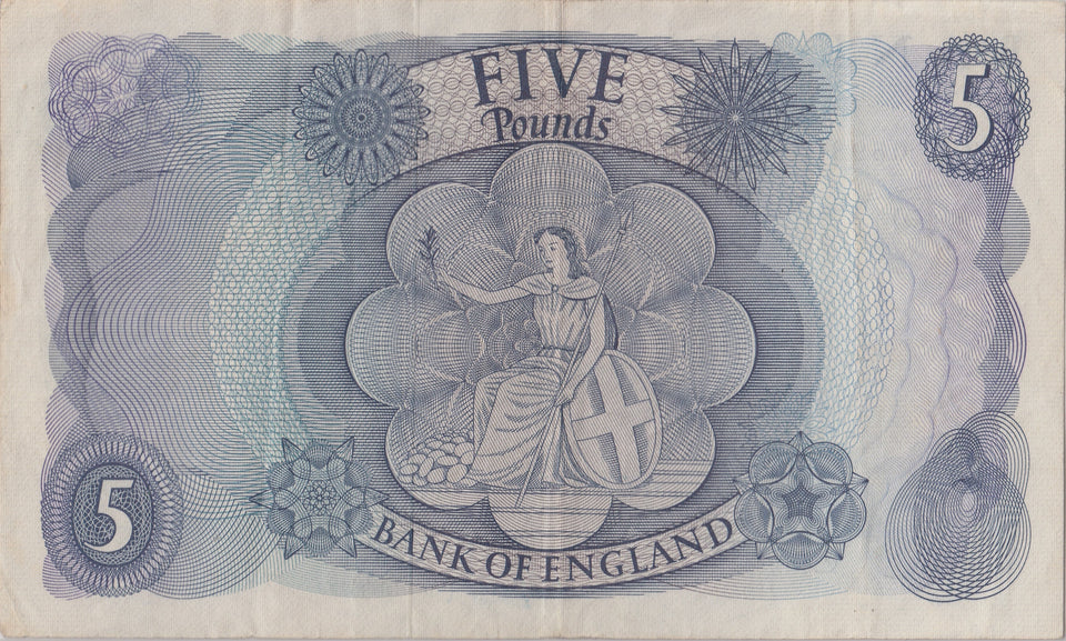 FIVE POUNDS BANKNOTE FFORDE REF £5 - 129 - £5 BANKNOTES - Cambridgeshire Coins