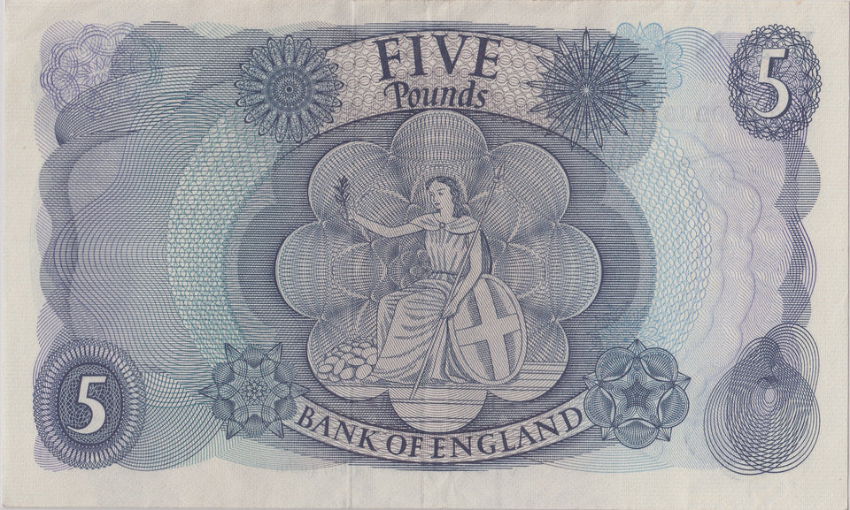 FIVE POUNDS BANKNOTE FFORDE REF £5 - 130 - £5 BANKNOTES - Cambridgeshire Coins