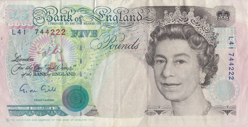 FIVE POUNDS BANKNOTE GILL REF £5 - 113 - £5 BANKNOTES - Cambridgeshire Coins