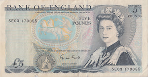 FIVE POUNDS BANKNOTE GILL REF £5 - 119 - £5 BANKNOTES - Cambridgeshire Coins