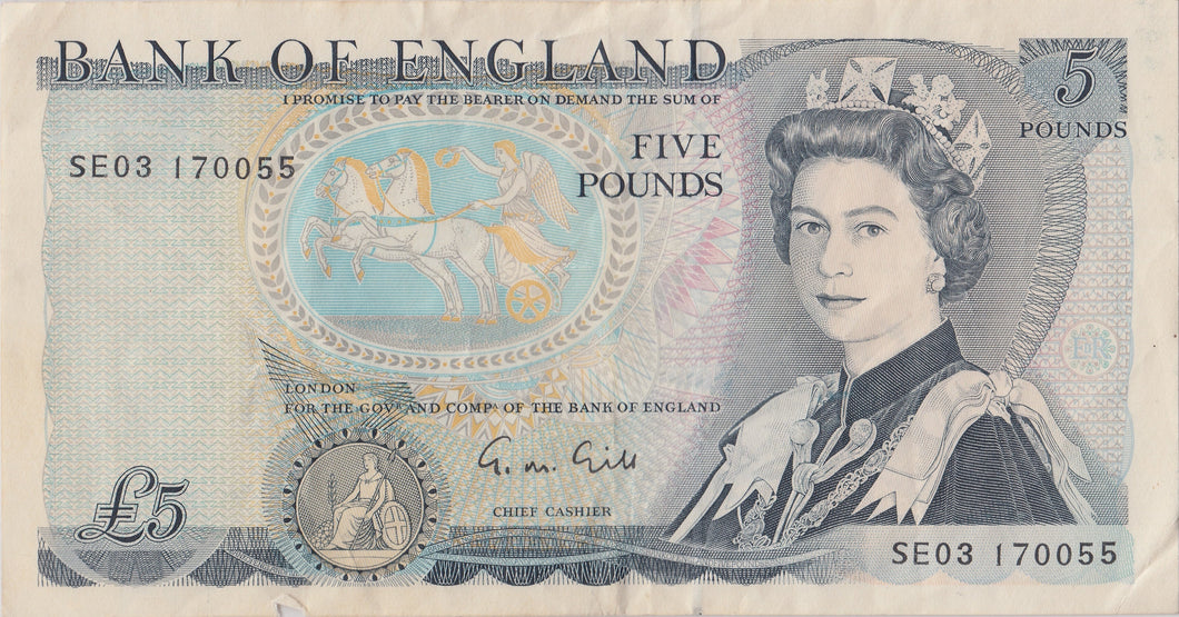 FIVE POUNDS BANKNOTE GILL REF £5 - 119 - £5 BANKNOTES - Cambridgeshire Coins