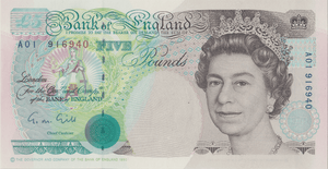 FIVE POUNDS BANKNOTE GILL REF £5 - 153 - £5 BANKNOTES - Cambridgeshire Coins