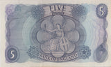 FIVE POUNDS BANKNOTE HOLLOM REF £5 - 131 - £5 BANKNOTES - Cambridgeshire Coins
