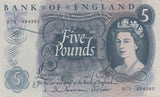 FIVE POUNDS BANKNOTE HOLLOM REF £5 - 133 - £5 BANKNOTES - Cambridgeshire Coins