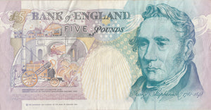 FIVE POUNDS BANKNOTE KENTFIELD REF £5 - 109 - £5 BANKNOTES - Cambridgeshire Coins