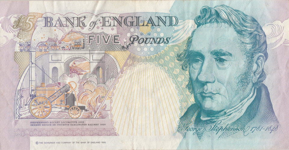 FIVE POUNDS BANKNOTE KENTFIELD REF £5 - 109 - £5 BANKNOTES - Cambridgeshire Coins
