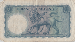 FIVE POUNDS BANKNOTE O'BRIEN REF £5 - 139 - £5 BANKNOTES - Cambridgeshire Coins