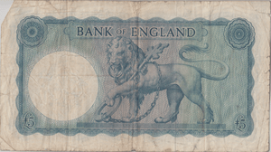 FIVE POUNDS BANKNOTE O'BRIEN REF £5 - 141 - £5 BANKNOTES - Cambridgeshire Coins