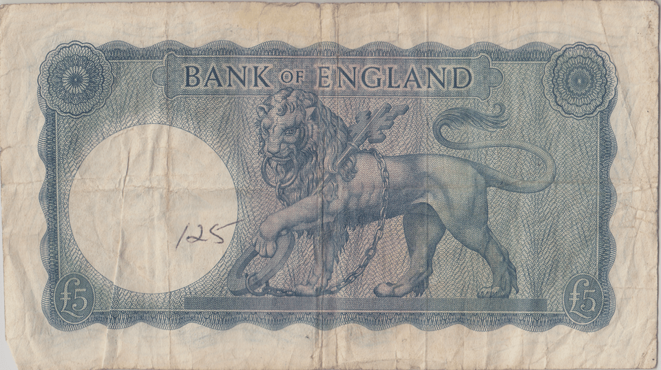 FIVE POUNDS BANKNOTE O'BRIEN REF £5 - 146 - £5 BANKNOTES - Cambridgeshire Coins