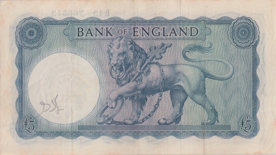 FIVE POUNDS BANKNOTE O'BRIEN REF £5 - 20 - £5 BANKNOTES - Cambridgeshire Coins