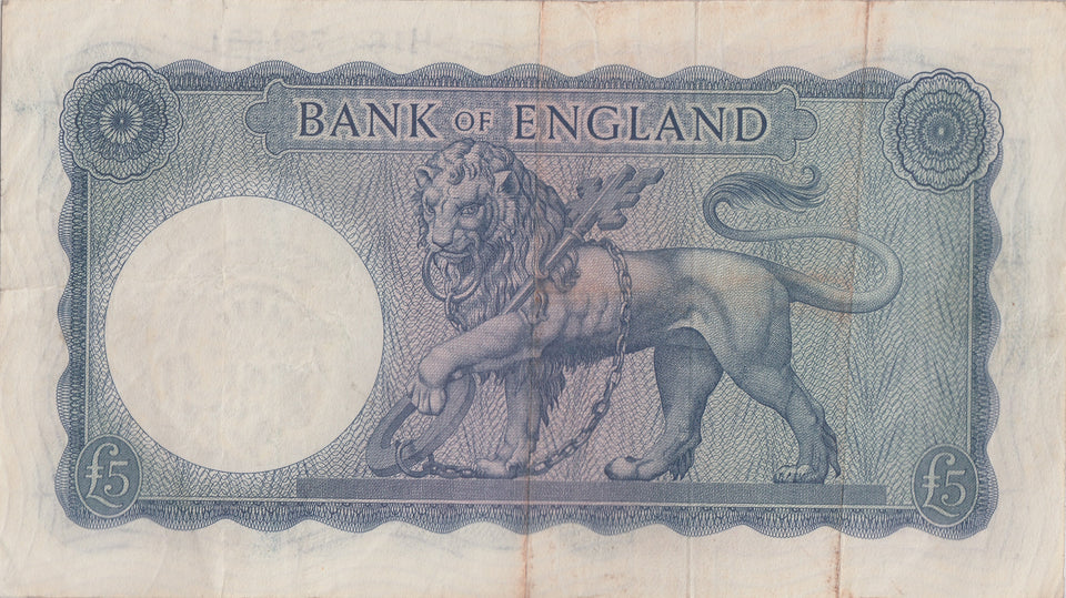 FIVE POUNDS BANKNOTE O'BRIEN REF £5 - 2 - £5 BANKNOTES - Cambridgeshire Coins