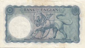 FIVE POUNDS BANKNOTE O'BRIEN REF £5 - 6 - £5 BANKNOTES - Cambridgeshire Coins