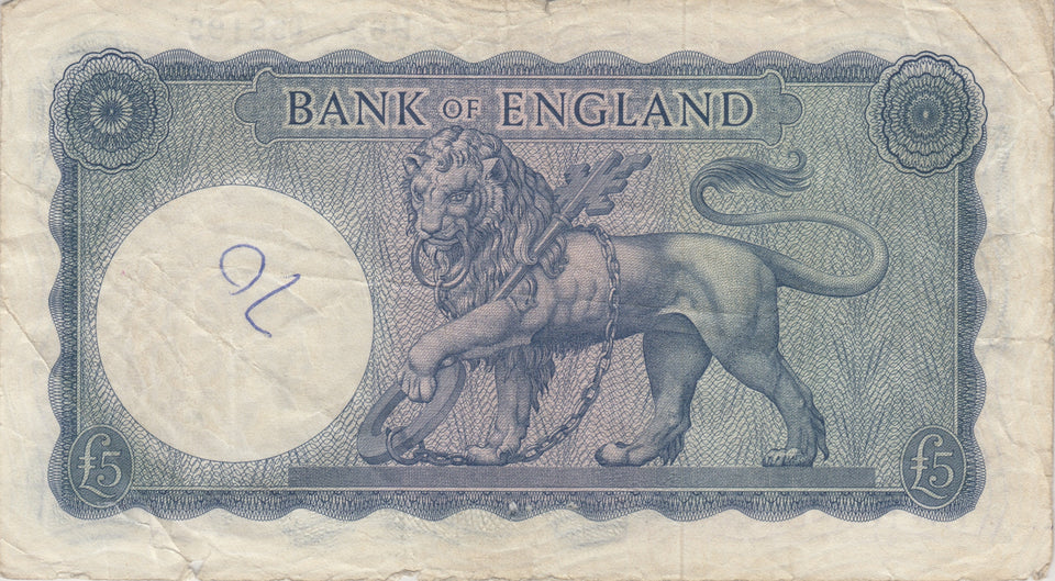 FIVE POUNDS BANKNOTE O'BRIEN REF £5 - 96 - £5 BANKNOTES - Cambridgeshire Coins