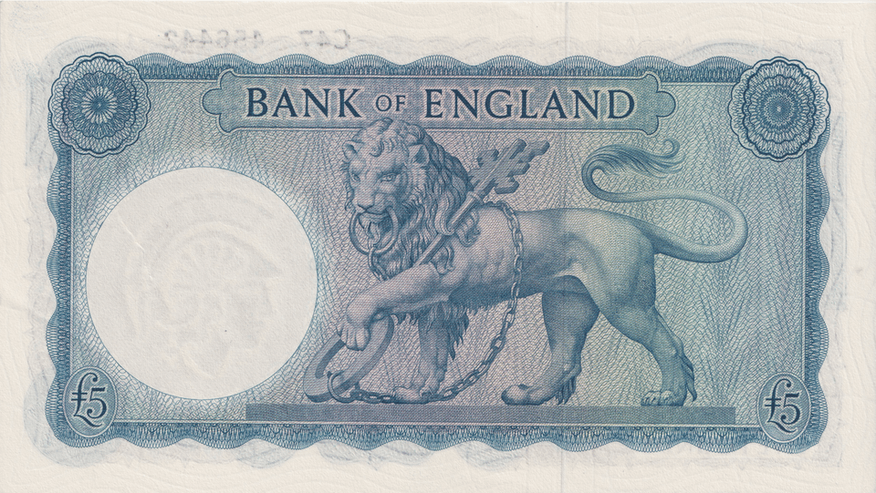 FIVE POUNDS BANKNOTE O'BRIEN REF £5-152 - £5 BANKNOTES - Cambridgeshire Coins