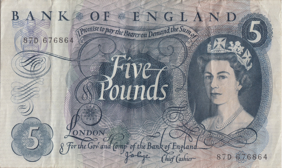 FIVE POUNDS BANKNOTE PAGE REF £5 - 110 - £5 BANKNOTES - Cambridgeshire Coins