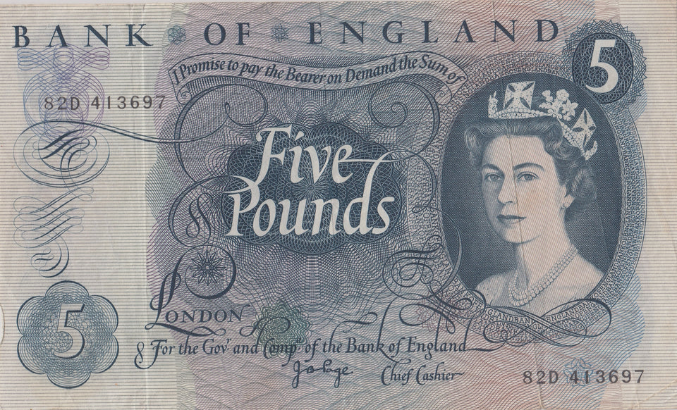 FIVE POUNDS BANKNOTE PAGE REF £5 - 117 - £5 BANKNOTES - Cambridgeshire Coins