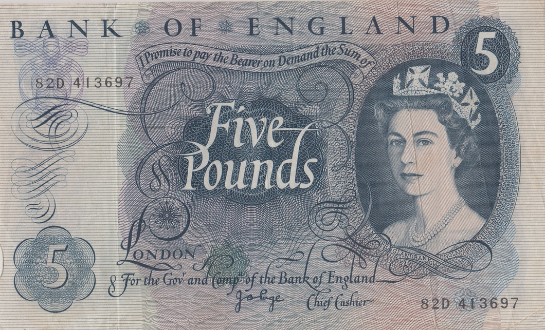 FIVE POUNDS BANKNOTE PAGE REF £5 - 117 - £5 BANKNOTES - Cambridgeshire Coins