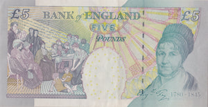 FIVE POUNDS BANKNOTE SALMON REF £5 - 122 - £5 BANKNOTES - Cambridgeshire Coins