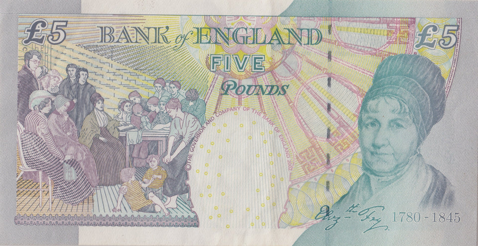 FIVE POUNDS BANKNOTE SALMON REF £5 - 122 - £5 BANKNOTES - Cambridgeshire Coins