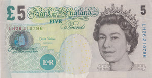 FIVE POUNDS BANKNOTE SALMON REF £5 - 122 - £5 BANKNOTES - Cambridgeshire Coins