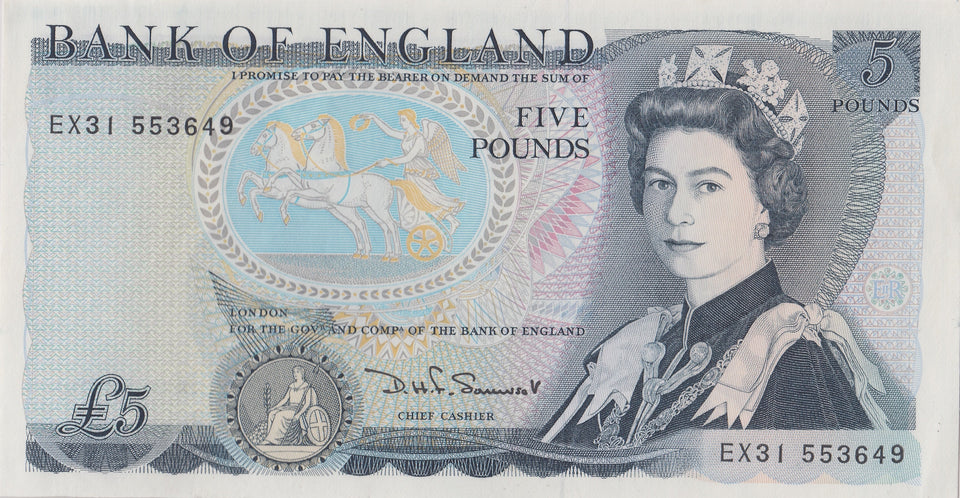 FIVE POUNDS BANKNOTE SOMERSET REF £5 - 120 - £5 BANKNOTES - Cambridgeshire Coins
