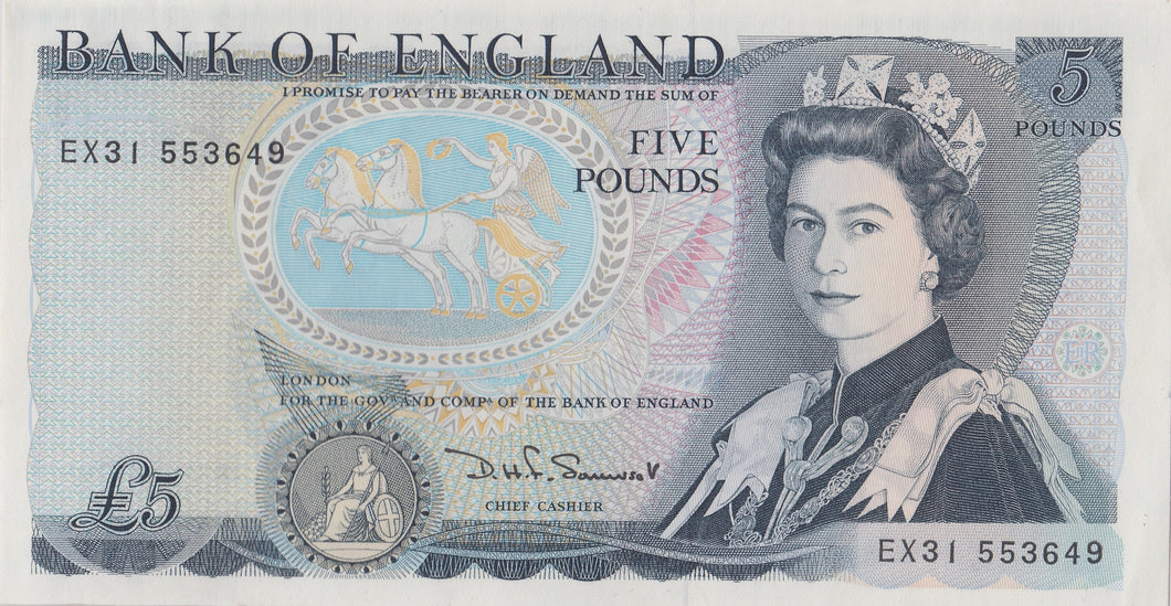 FIVE POUNDS BANKNOTE SOMERSET REF £5 - 120 - £5 BANKNOTES - Cambridgeshire Coins