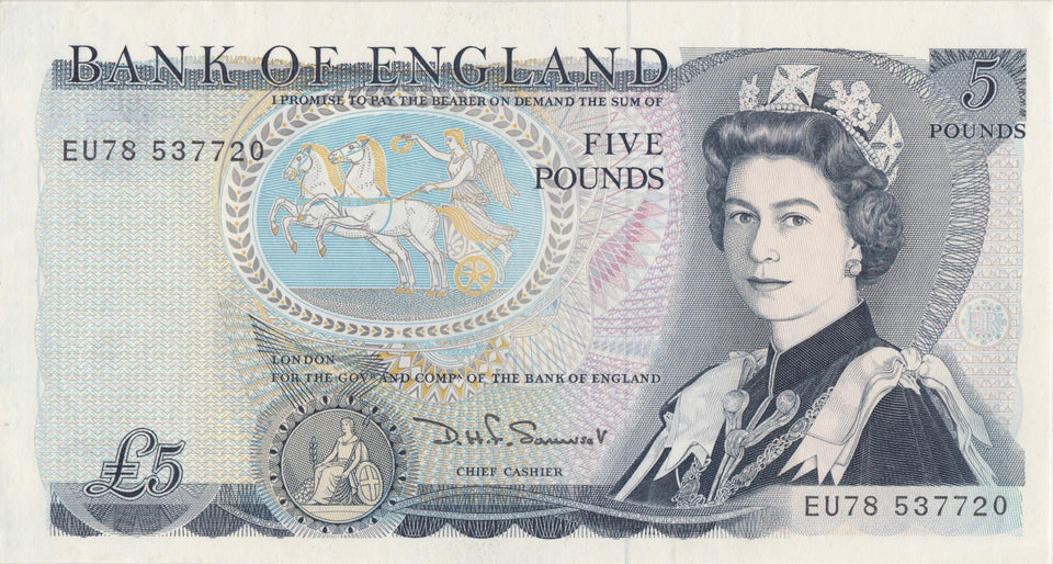 FIVE POUNDS BANKNOTE SOMERSET REF £5 - 77 - £5 BANKNOTES - Cambridgeshire Coins