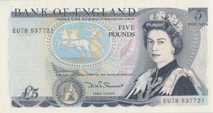FIVE POUNDS BANKNOTE SOMERSET REF £5 - 78 - £5 BANKNOTES - Cambridgeshire Coins