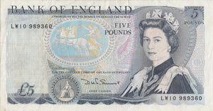 FIVE POUNDS BANKNOTE SOMMERSET REF £5 - 12 - £5 BANKNOTES - Cambridgeshire Coins