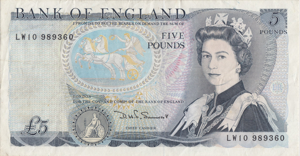 FIVE POUNDS BANKNOTE SOMMERSET REF £5 - 12 - £5 BANKNOTES - Cambridgeshire Coins