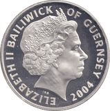 FIVE POUNDS SILVER PROOF 2004 GUERNSEY TRAIN COINS CITY OF TRURO - Silver Proof - Cambridgeshire Coins