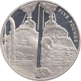 FIVE POUNDS SILVER PROOF 2004 GUERNSEY TRAIN COINS - Silver Proof - Cambridgeshire Coins