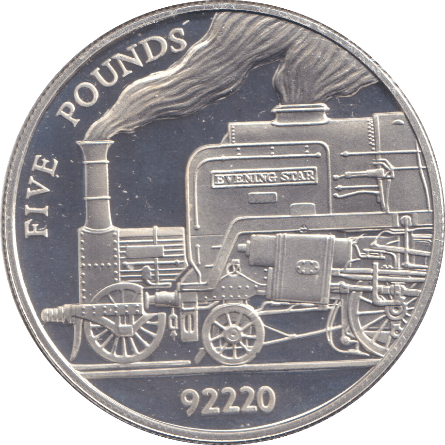FIVE POUNDS SILVER PROOF 2004 JERSEY TRAIN COINS EVENING STAR - Silver Proof - Cambridgeshire Coins