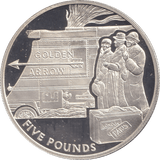 FIVE POUNDS SILVER PROOF 2004 JERSEY TRAIN COINS GOLDEN ARROW - Silver Proof - Cambridgeshire Coins